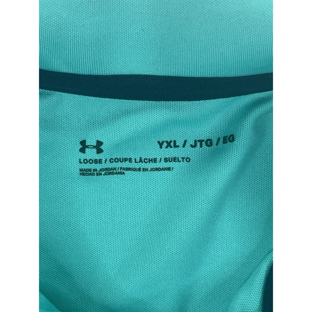 Under‎ Armour Youth XL Golf Polo Shirt Loose Fit Teal Green Short Sleeve Boys - Picture 3 of 10